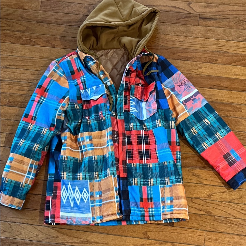 Source Unknown Multicolor Plaid Men's Jacket